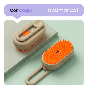 Escova Vaporizadora para Pets 3 em 1 para Cães e Gatos