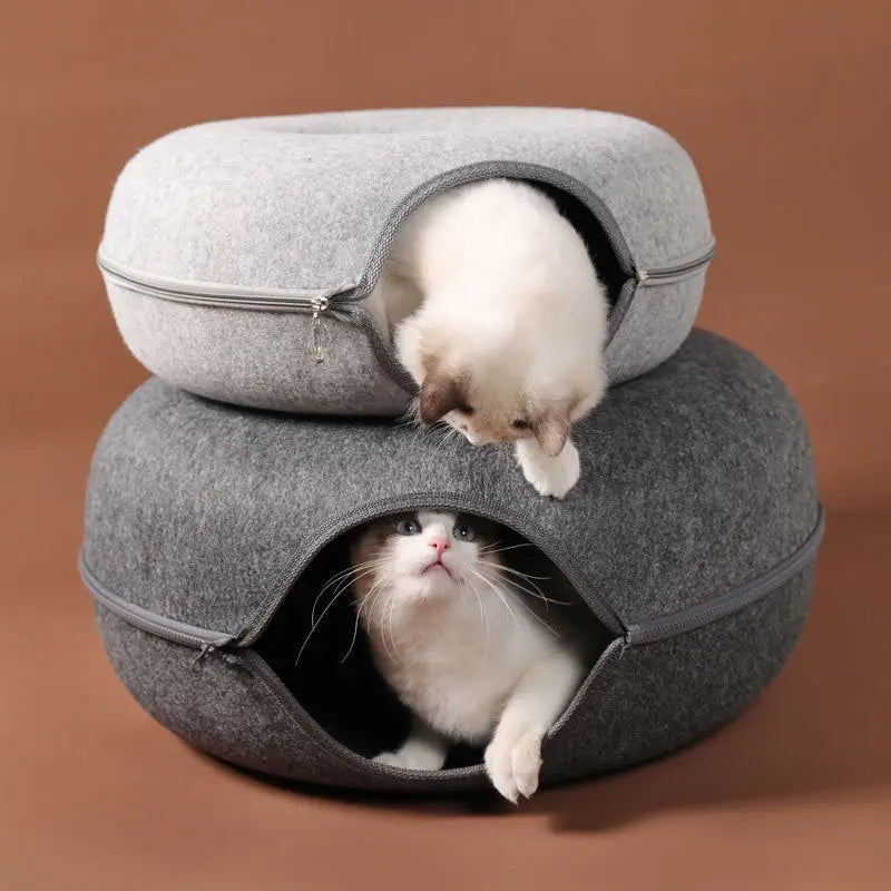 Túnel e Cama de Gato Interativo em Formato de Donut