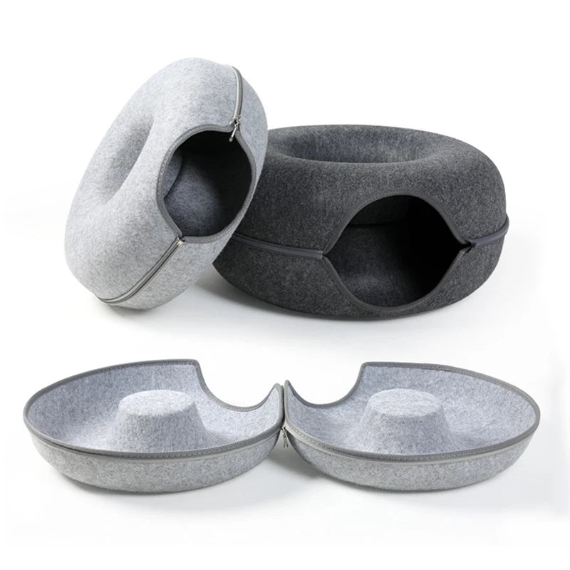 Túnel e Cama de Gato Interativo em Formato de Donut